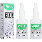 Jue-Fish Welding High-Strength Oily Multifunctional Glue, Ceramic Glue | Waterproof, No Smell, Temperature Resistant, Clear Glue for Shoes, Metal, Plastic, Wood, Leather, Glass, DIY, 2 Pack