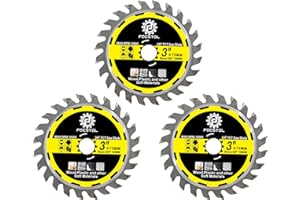 FOCSTOL TCT Wood Cutting Blade - 3pcs 3''(75mm) Wood Cutting Circular Saw Blade for Cutting Wood Plastic for Angle Grinder Ar