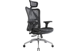 SIHOO M57 Ergonomic Mesh Office Chair, High Back Home Desk Chair with 3D Armrests, Lumbar Support and Adjustable Headrest, Comfortable Computer Chair, Big & Tall Office Chair up to Hold 330 LBS-Black