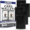 Black Card Wallets 5 Pack with Wild Jokers by Magic Makers