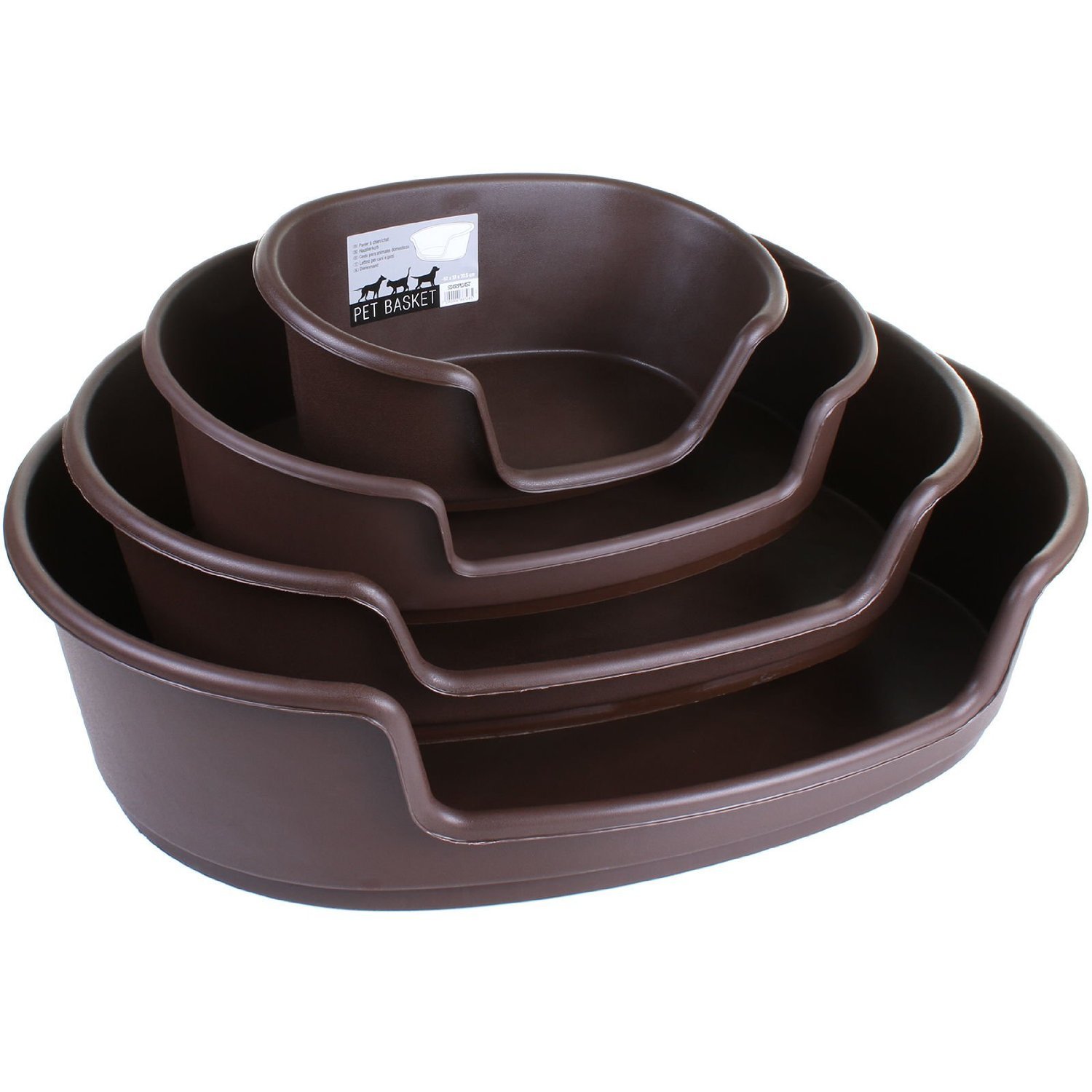 large plastic dog bed