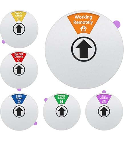 Office Status Sign With 6 Options - Do Not Disturb, In Meeting, Out Of Office Door Sign