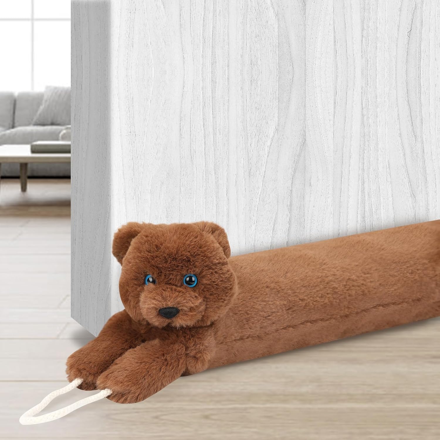 Draft Stoppers - MAGZO Under Door Draft Stopper 36 inch, Cute Bear Door Draft Blocker Sound Noise Cold Air Wind Dust Proof Energy Saving
