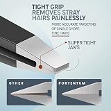 PORTENTUM Professional Tweezers for Facial Hair Stainless Steel 4 Pcs view 4