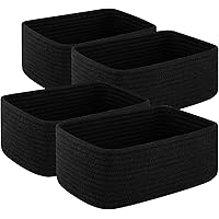 OIASKET 4 Pack Small Storage Shelf Baskets for Organizing, Mini Woven Rope Storage Bins for Towels, Cute Decorative Closet Or