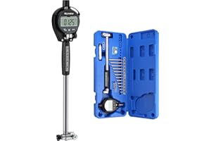 ALLmeter Digital Dial Bore Gauge 50-160mm (2-6 Inch) | 0.01mm Accuracy | 12 Interchangeable Heads | Self-Centering Two-Point 