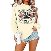 ALLTB Dog Mom Sweatshirt Women Dog Mama Graphic Shirt Cute Paw Shirts Puppy Lover Pullover Casual Long Sleeve Tee Tops