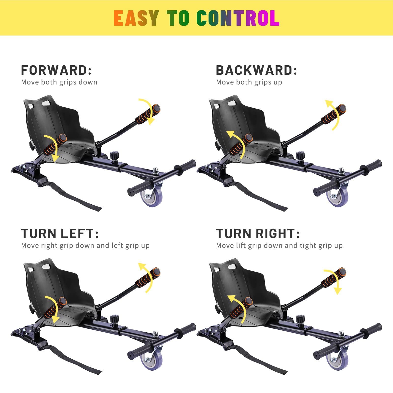 Seat Attachment Combo, Go Kart Accessories with Adjustable Frame Length for 6.5