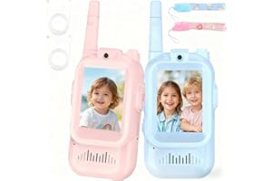 Video Walkie Talkies for Kids, 2026 New Kids Video walkie talkies, 2 Pack with Screen Display, Voice Changer, Indoor Outdoor 