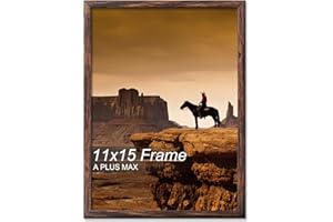 A PLUS MAX 11x15 Picture Frame, Brown Engineered Wood Frame for 11 x 15 Inch Picture Poster Photo, Light Weight 11 by 15 Fram
