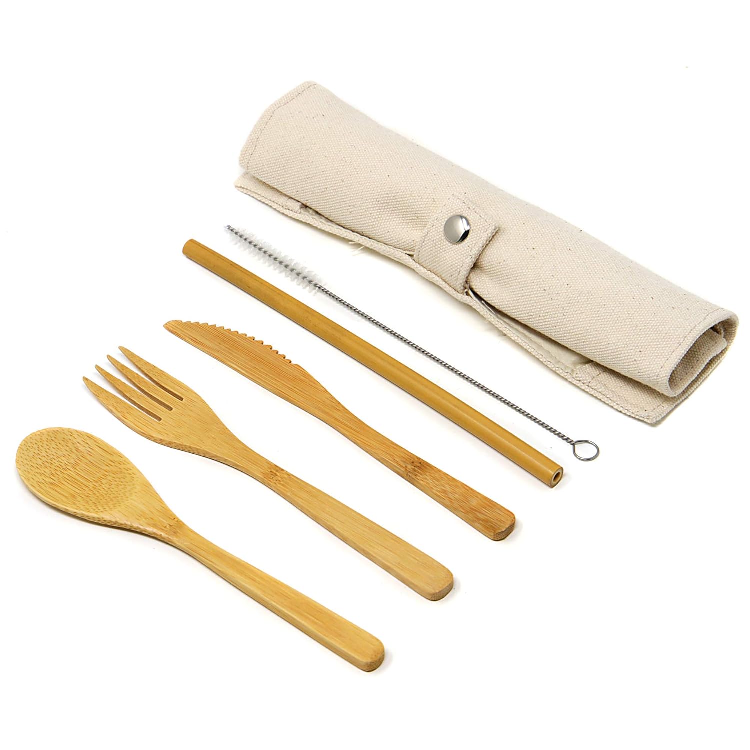 Reusable Bamboo Cutlery Set Eco Friendly, Biodegradable Travel