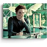 B.B.F MAKE Funny Framed Canvas Wall Art Bathroom Decor The Twilight Saga Movies Poster Print Edwards Oil Painting Humorous Picture Modern Artwork for Living Room Dorm Wall Home Decoration (8x10inch)