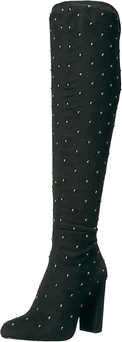 black peep toe knee high boots