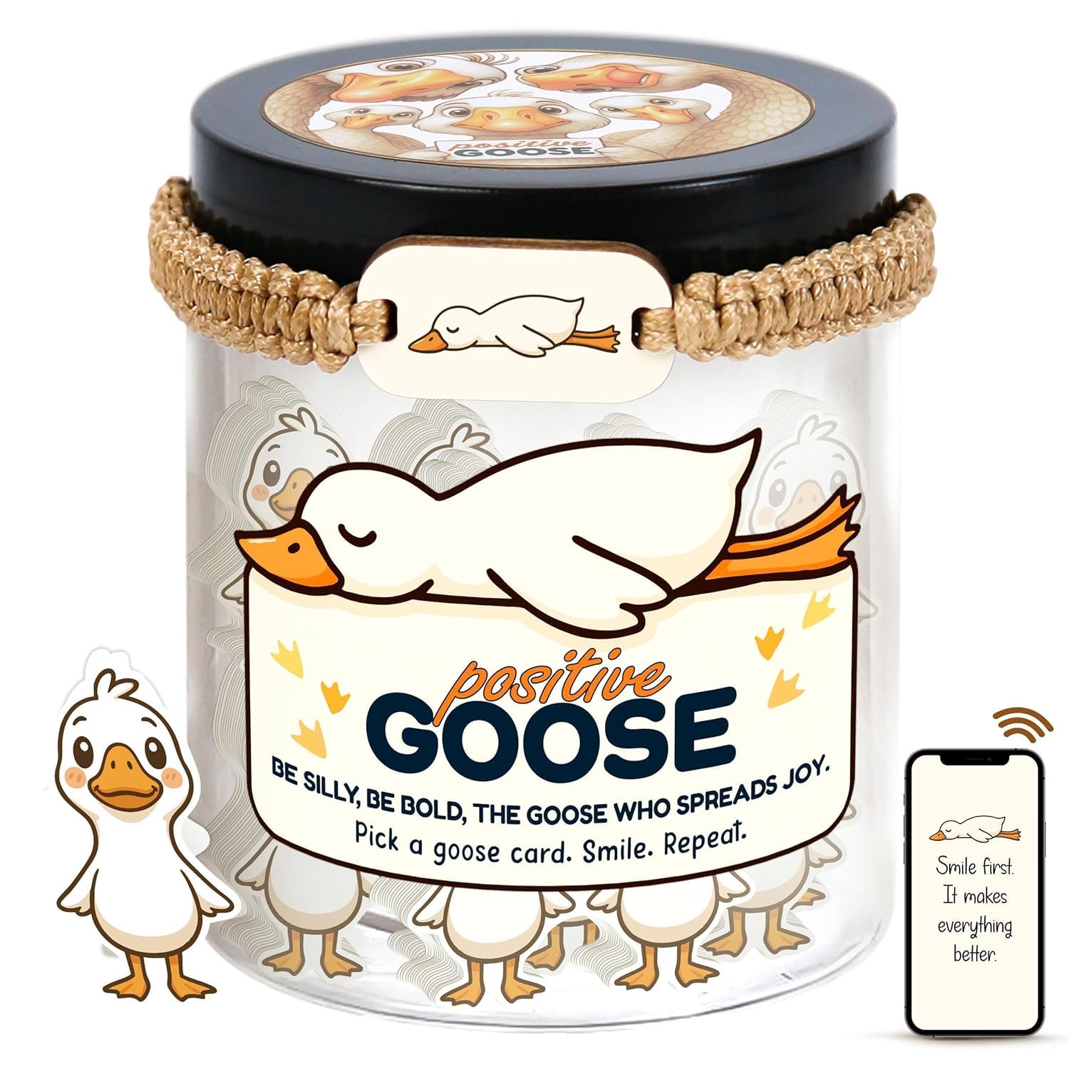 Positive Goose Jar with 60 Affirmation