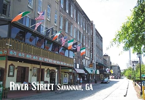 Amazon Com River Street Flags Savannah Georgia Magnet 2 X 3 Fridge Photo Magnet Kitchen Dining