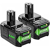 Cheerlark Upgrade 8000mAh High Capacity Replacement for Ryobi 18V Battery P108 P104 P105 P102 P103 P122 P109 Li-ION Compatible with Ryobi 18V ONE+ System Cordless Power Tools and Charger,2Pack