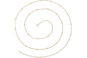 PEARLADA Adjustable 18k Gold Waist Chain, Beach Bikini Body Chain, Handmade Belly Chain