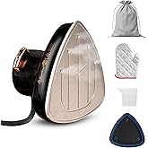 Econour Mini plancha de viaje 2 en 1 con control de temperatura, indicador de luz y suela antiadherente. Compacto, portátil e