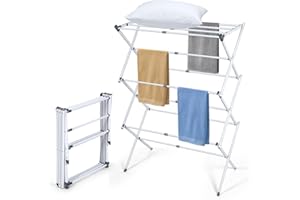 SLLFLY Clothes Drying Rack - Collapsible Drying Rack Clothing for Laundry, Apartments, Balconies Expandable Drying Rack Waterproof and Rustproof