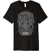 Star Wars Vader Sugar Skull Line Art Premium T-Shirt