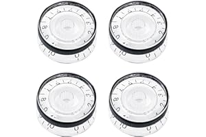 Banworks '60s Style Electric Guitar Control Knobs Metric 18-Spline 2 Tone 2 Volume Knobs 6mm (15/64") Speed Knobs for Epiphone Les Paul SG Electric Guitars Pack of 4 JT/XN-02 Transparent