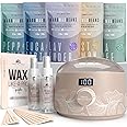 Tress Wellness Waxing Kit for Brazilian Wax - Easy to Use - For Sensitive Skin - Digital Display, Dusty Peach