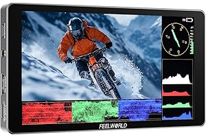 FEELWORLD P6XL 6 inch Built in Battery Aluminium 1200nit Camera Field DSLR Monitor Touchscreen High Brightness Waveform 3D LUT HDR 4K HDMI Input Lightweight