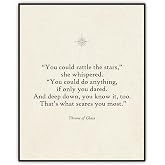 Throne of Glass Merch Wall Art, Motivational Literary Quote Poster for Book Lovers, Vintage Fantasy Bookish Decor for Library Bedroom, 8x10 Unframed Art Paper with Bonus Protective Folder
