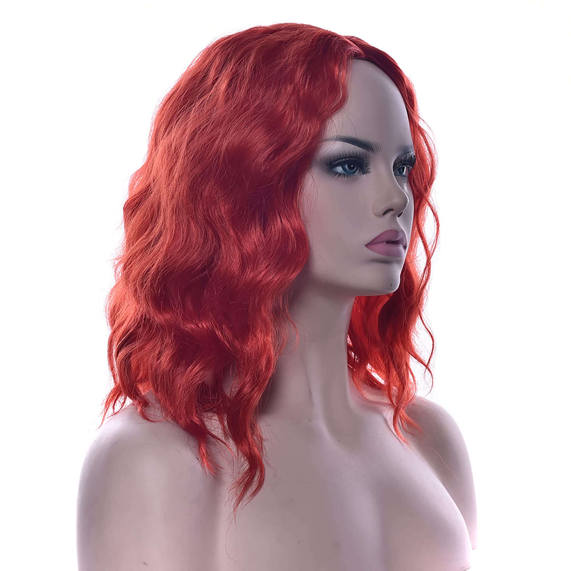 IMISSU Short Afro Curly Hair Wigs Cosplay Wig Halloween Costume Party Headwear for Women (Red)