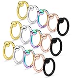 Dyknasz 15Pcs Stainless Steel Earrings Hoop Rings