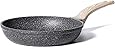 Carote 8 Inch Nonstick Skillet Frying Pan Egg Pan Omelet Pan, Nonstick Cookware Granite Coating,Black