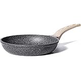 Carote 8 Inch Nonstick Skillet Frying Pan Egg Pan Omelet Pan, Nonstick Cookware Granite Coating,Black