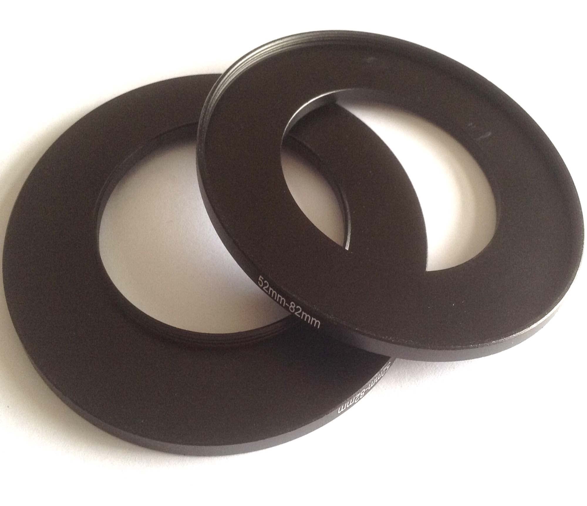 2x Metal 52mm To 82mm Step Up Rings Digital Cameras Lens Switch Connect-ing 52-82mm Filter Aperture Adapter Circle Screws 52-82 Size Picture View Fix-ed Connector Focus Photograph-y Parts Accessories