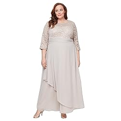 Alex Evenings Women's Long Lace Top Mother of The