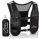 Running Vest with Water Bottle – Lightweight, Breathable Designed Reflective Hydration Vest with 6 Pockets – Adjustable Running Backpack for Men & Women, Ideal for Marathon