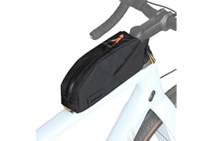 HUNTVP Top Tube Bike Bag Waterproof Bicycle Front Frame Bag Bolt on Top Tube Bags Cycling Frame Bags Pouch for Mountain Gravel MTB Road Bike Accessories, Black-1.2L