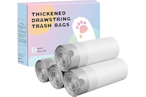 Tawom Self Cleaning Cat Litter Box, Drawstring Cat Litter Box Liners, Pet Waste Bags-4 Rolls, 20"x 18", 60 Counts for Automatic Cleaning Litter Boxes