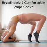 Zuimei 5 Pairs Non-Slip Grip Socks for Pilates Yoga UK 4-7 Black view 5