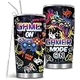 Gamer Gifts, 20 Oz Stainless Steel Game Controller Tumbler with Straw&brush, Gifts for Boyfriend, Gamer Tumbler, Presents, Gaming Cup, Birthday/Holiday Gift for Game Lovers