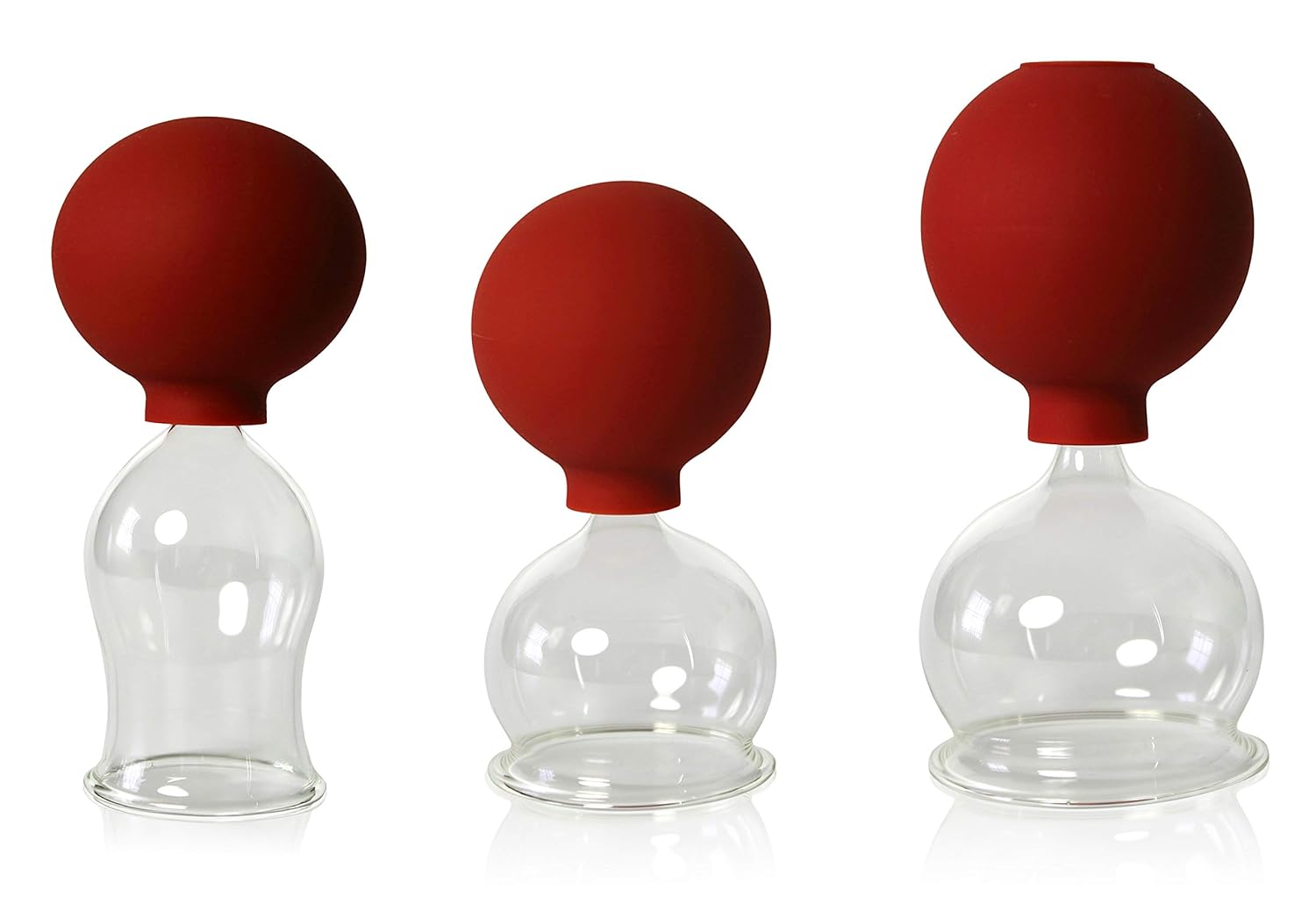Set of 3 Glass Suction Cup with Ball 40 50 60 mm for Professionals
