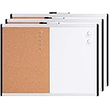Amazon Basics Magnetic Dry-Erase Board, Combo board, Plastic/Aluminum frame, 17" x 23" - Pack of 3