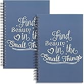 Motivational Gift Find Beauty 2PCS Lined Spiral Notebook Journal Graduation Gifts Inspirational Notebooks For Women Spiral Notebooks For Work(Spiral-2Pcs Find Beauty)