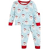 Mud Pie boys Mud Pie Children's Blue Santa Glow Toddler Pajama Set