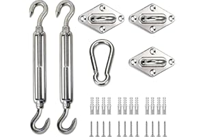 SUNLAX Patio Shade Sail Hardware Kit, 6 inch 304 Anti-Rust Stainless Steel Mounting Accessory for Outdoor Triangle Shade Sail Installation