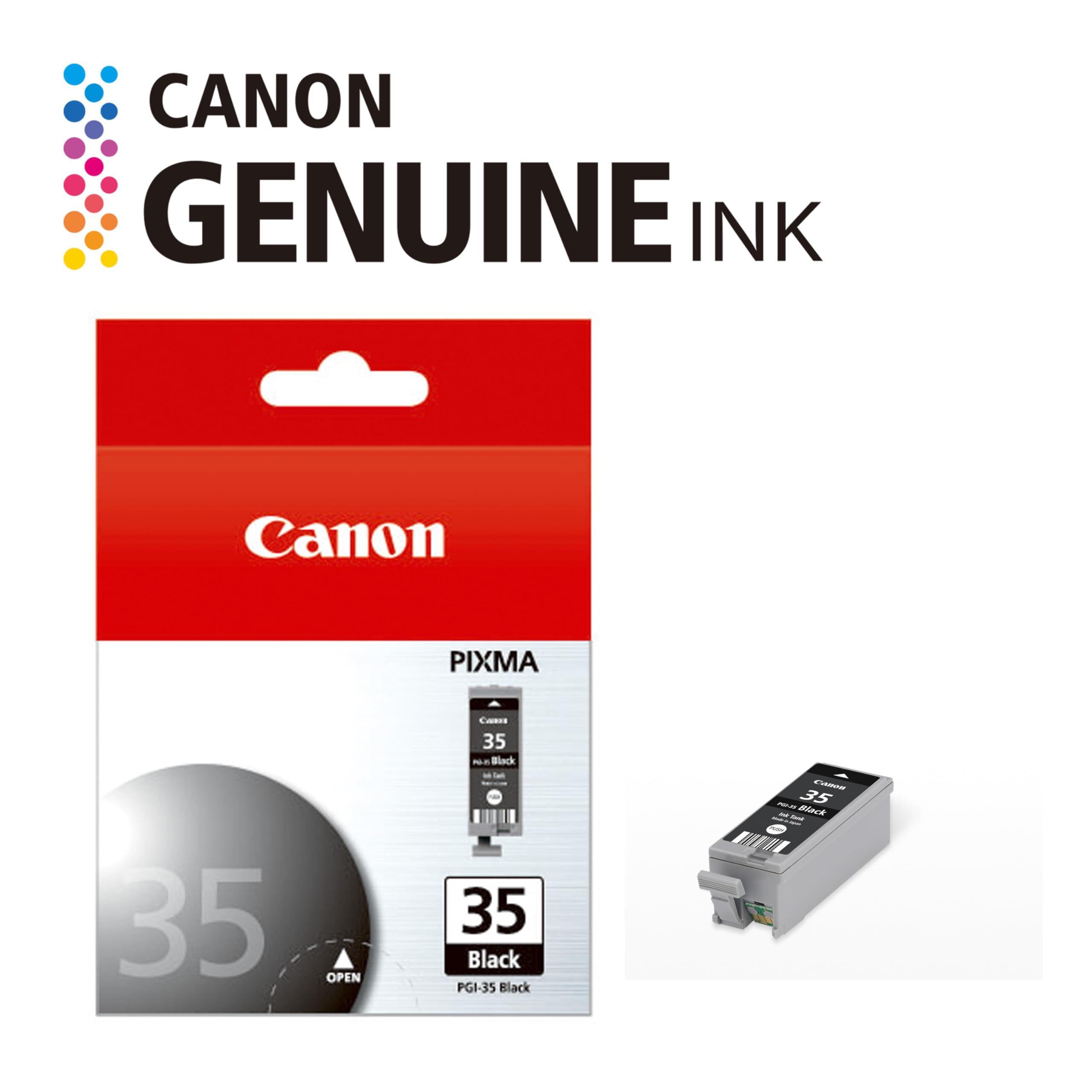 Canon PGI-35 Genuine Black Ink Tank, Compatible with PIXMA iP100, iP110, TR150 and TR160 Printers