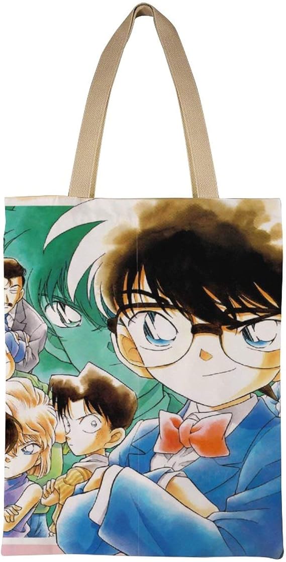 Amazon Nanagoten 名探偵コナン 帆布バッグ かわいい レディース キャンバス ショルダー ハンドバッグ 大容量 サイズ 35 45cm オシャレ 江戸川コナン グッズ 人気 ファッション メンズ トートバッグ 通学 学生 かわいい トートバッグ トートバッグ