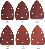 Yibaijia 60 Pcs Sanding Discs 5 Holes Triangle Hook Loop 40/80/120/180/240/320 view 3