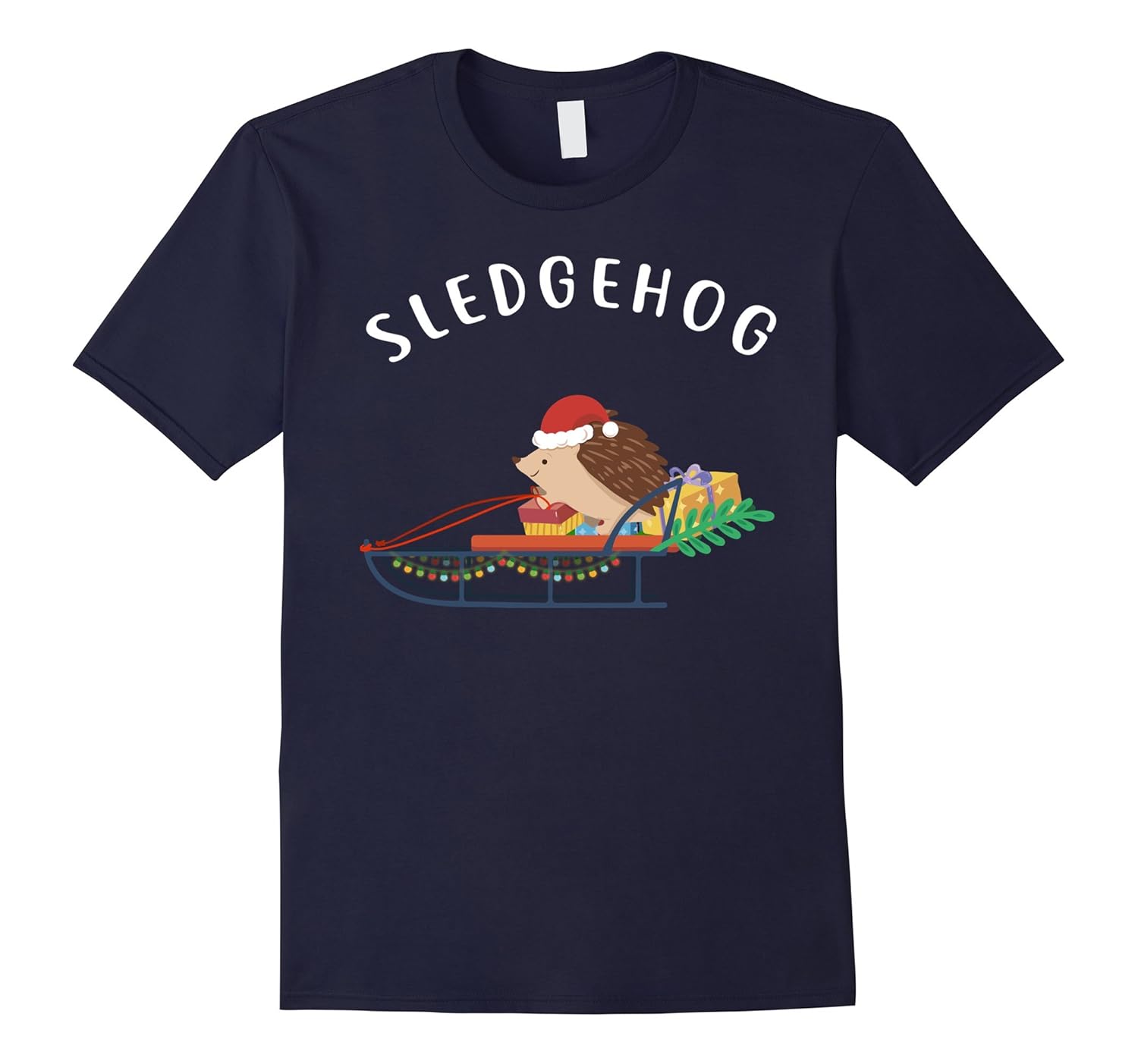 Sledgehog, Funny Cute Animal Hedgehog Christmas T-Shirt-ANZ