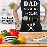 FunChaos Black Waterproof BBQ Apron for Men Dad Adjustable Pockets Grilling view 5