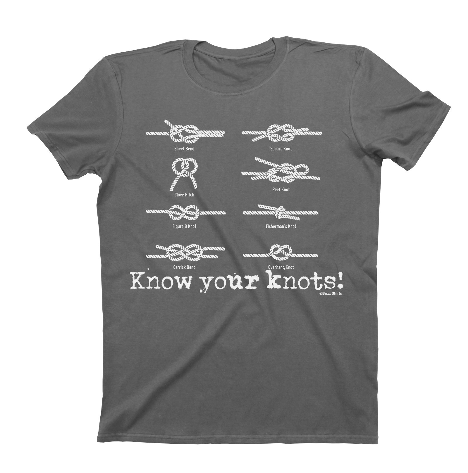 Buzz Shirts Know Your Knots Sailing T-shirt S Unisex 